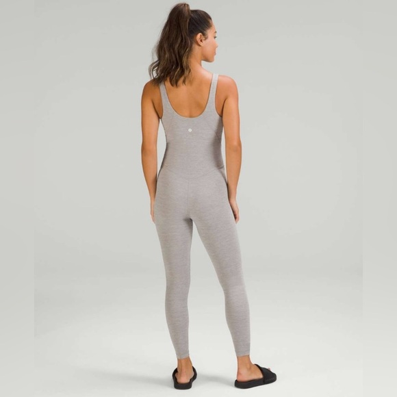 Rare Lululemon Align Bodysuit 25” Heathered Gull Grey Size 12 NWT Retired - Picture 1 of 8